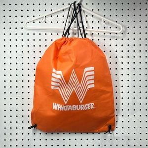 Whataburger Drawstring Cloth Cinch Backpack Bag Lightweight